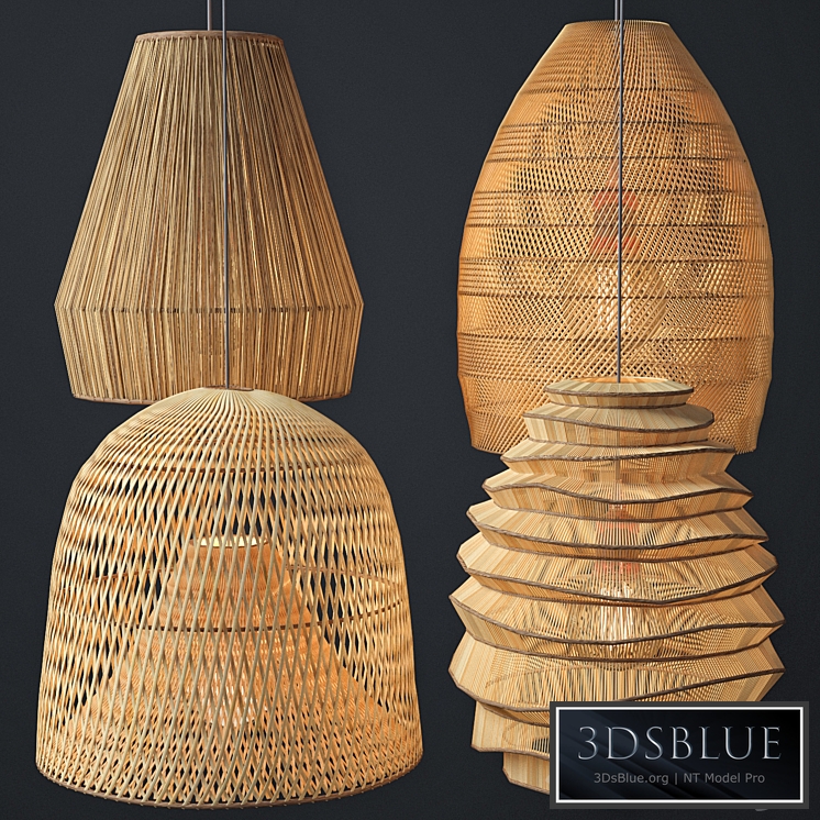 Rattan lighting set 2
