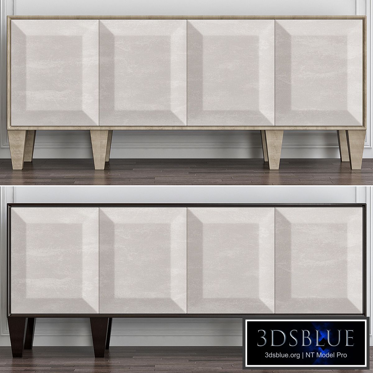 Santa Barbara Fabric Trimmed Entertainment Console