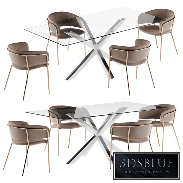 La forma table Arya & Konnie chair dining set 2