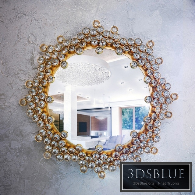 Petit Palwa Gilded Brass and Crystal Mirror