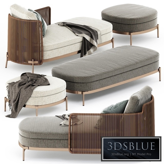 TAPE CORD PAOLINA and BENCH and OTTOMAN by Minotti