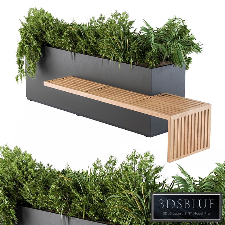 Urban Furniture / Architecture Bench with Plants Box03