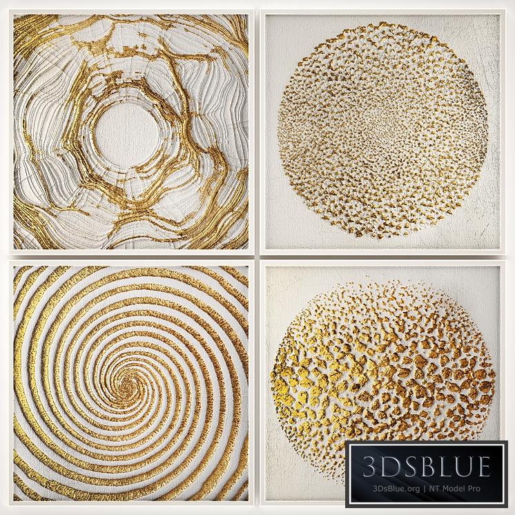 Collection of paintings. 10 luxury, frame, wall decor, decoration, gold decor, white