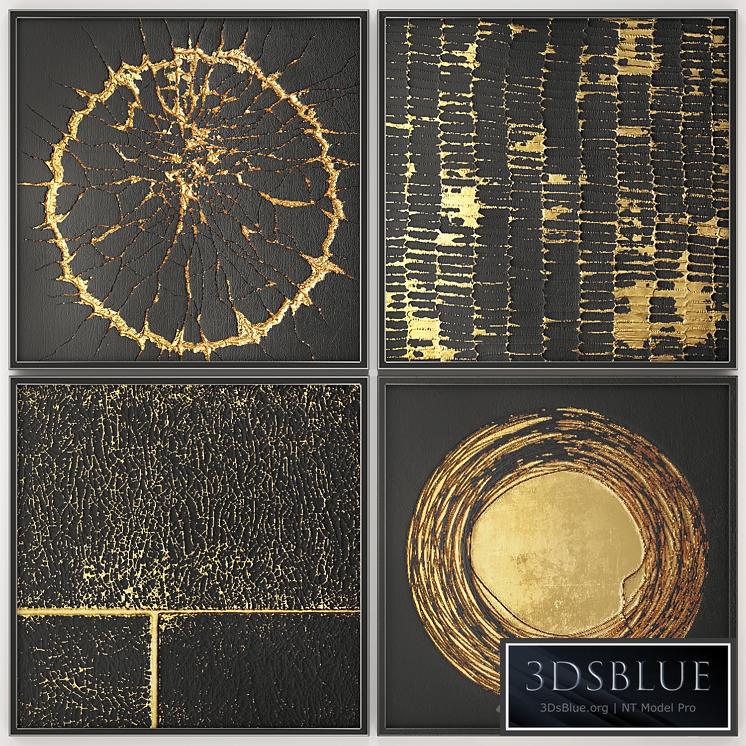 Collection of paintings. 12, luxury, frame, wall decor, decoration, gold decor