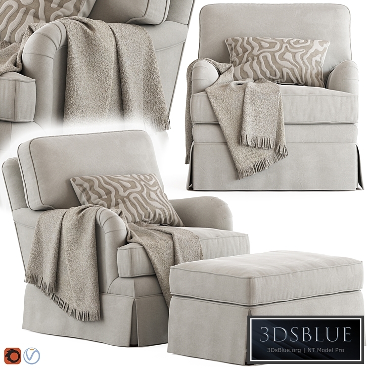 Ethan Allen Monica Armchair and Ottoman