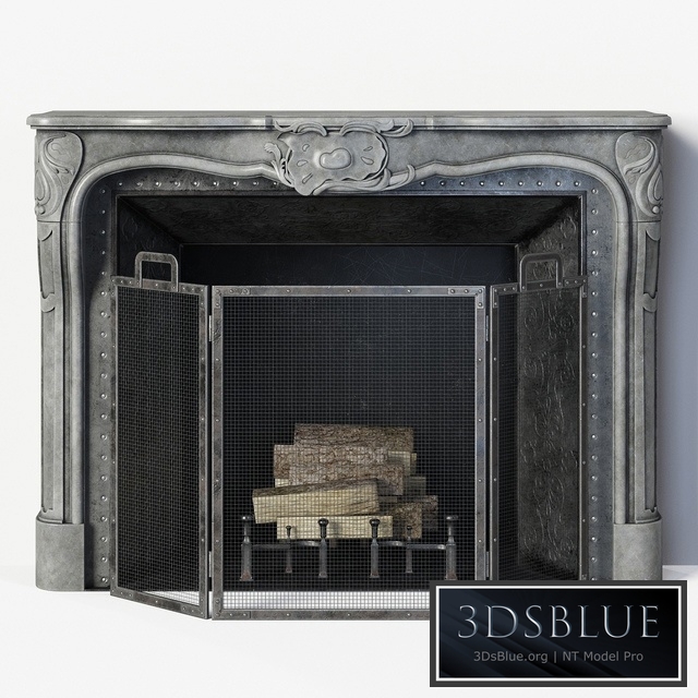 Regency Style Stone Fireplace