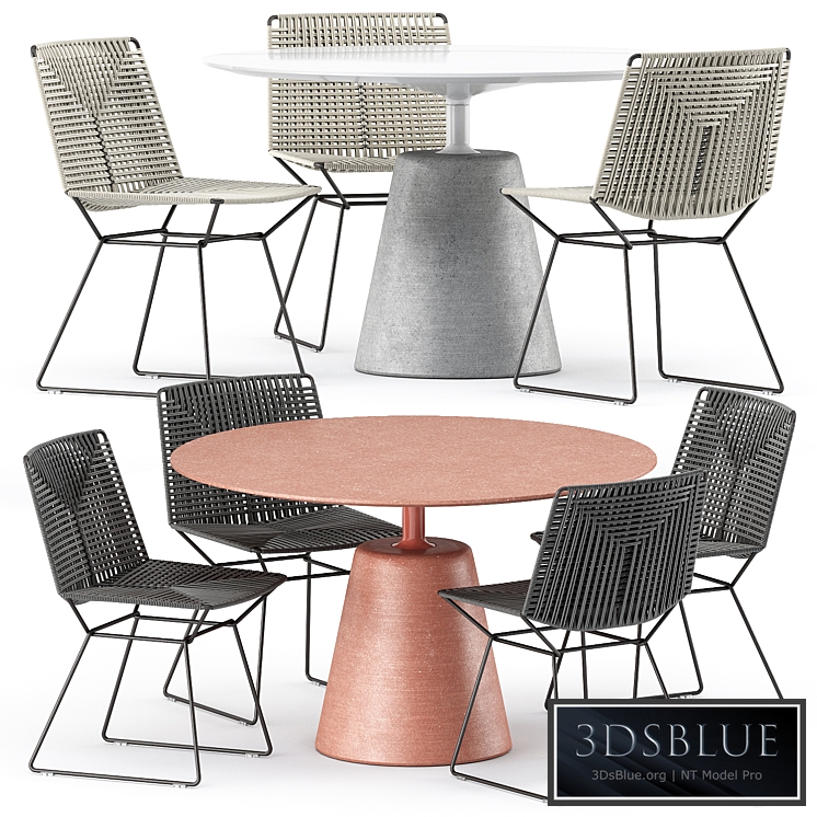 NEIL TWIST CHAIR and ROCK TABLE by Mdf Italia