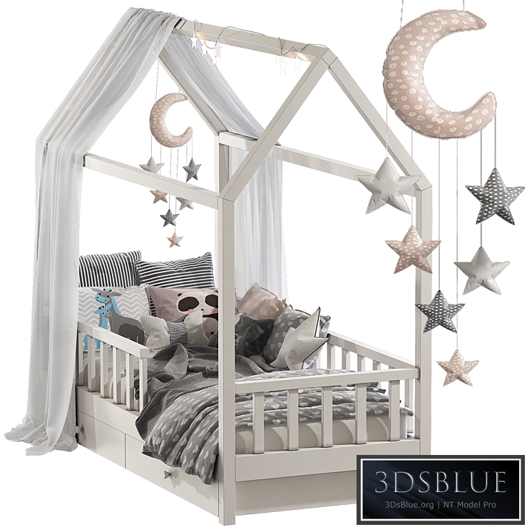 Children&#39;s bed with columns 7