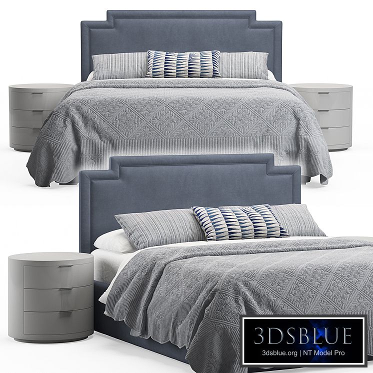 Insert Upholstered Headboard Bed with Quilt Blanket
