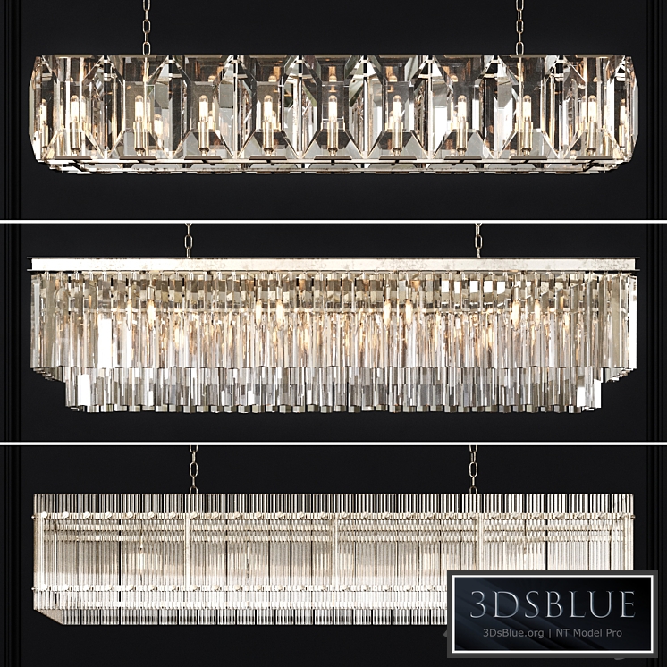 3 type Restoration Hardware Rectangular Chandelier Set 001