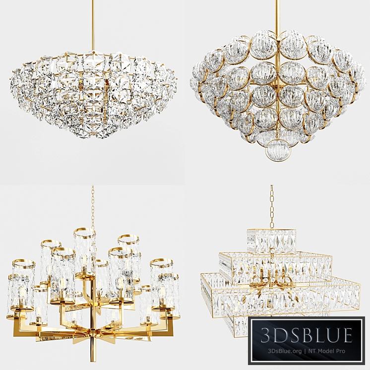 Chandelier gold and glass collection