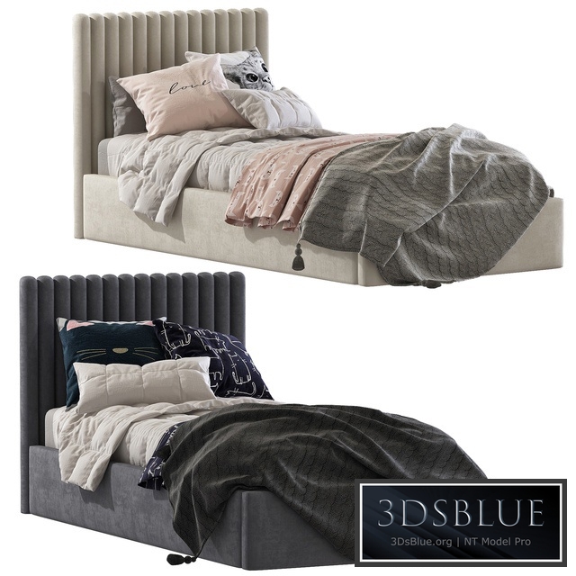 Bed with soft headboard 3