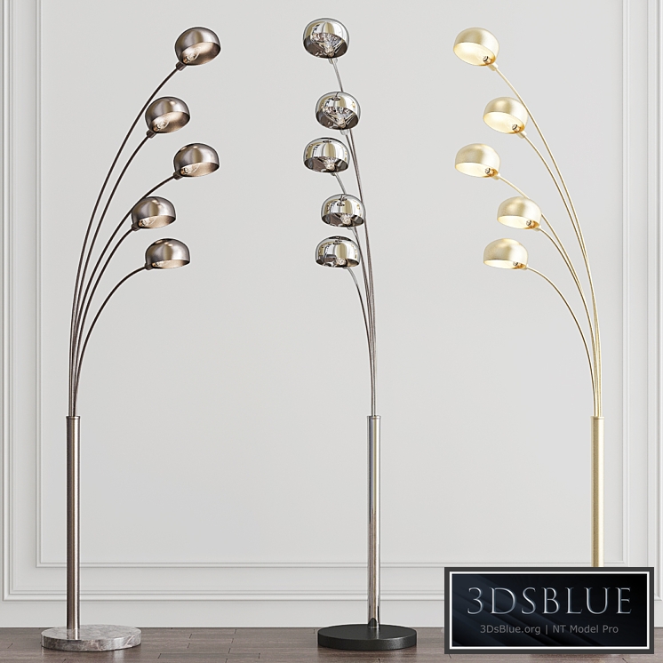 Penbrook Chrome & White Arc Floor Lamp by ELK Home