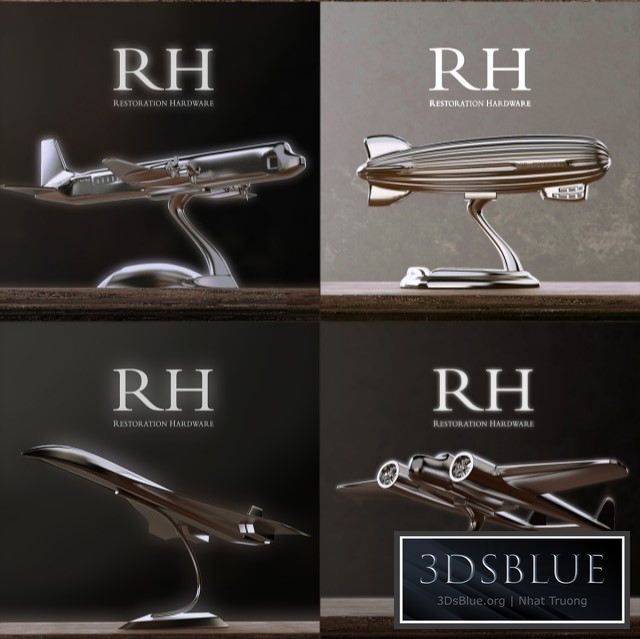 RH AIRCRAFTS DECORATION SET OF 4