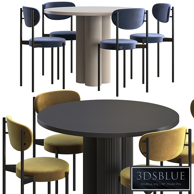 Dining table Corner Design Ary Texture + chair Corner Design Wonder