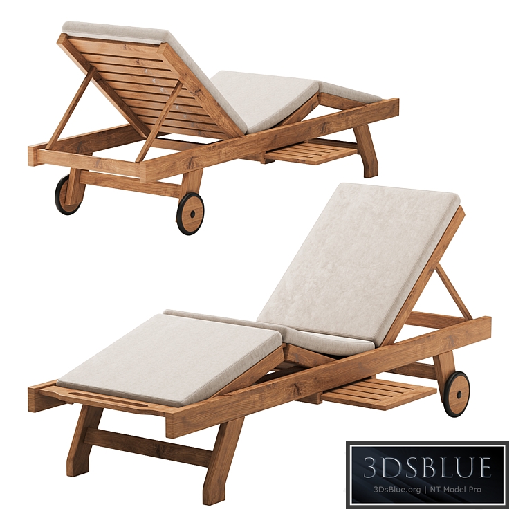 Cyan Teak Furniture - Luxury Sun Lounger with cushion