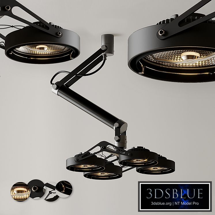 Ceiling Light Modular Nomad 4x AR111 GI Black and Silver