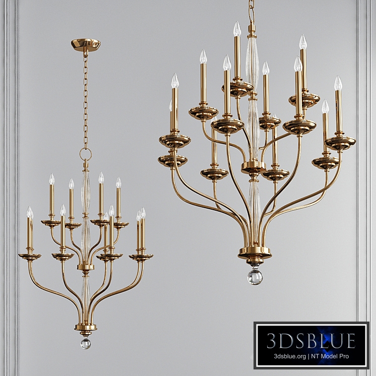 Lauderhill Aged Brass 12 Light Chandelier by Hudson Valley