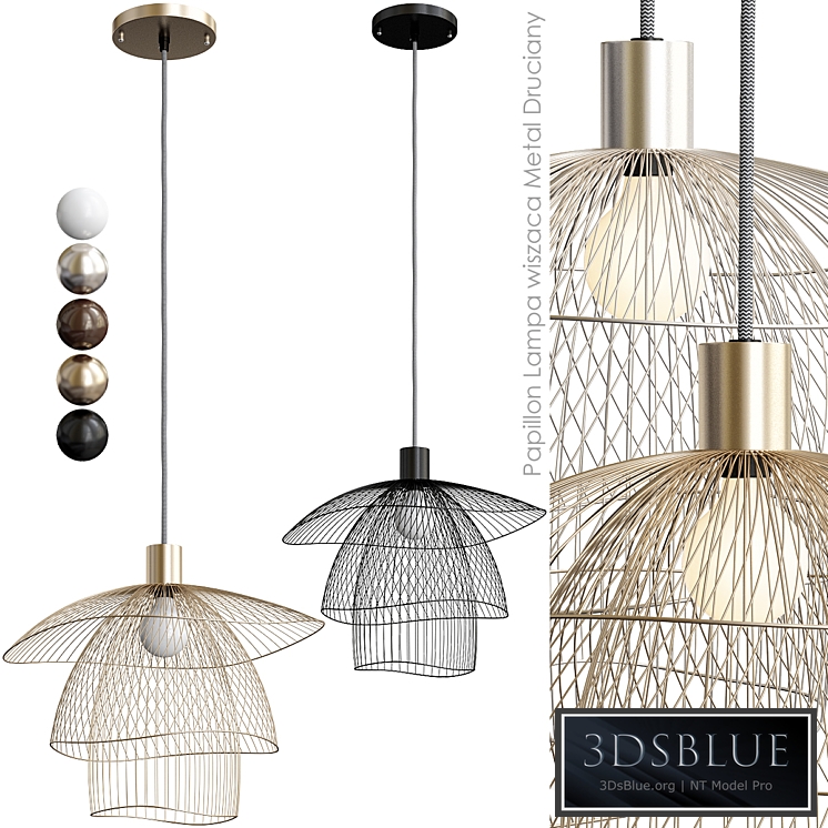 Papillon lampa wiszaca metal druciany