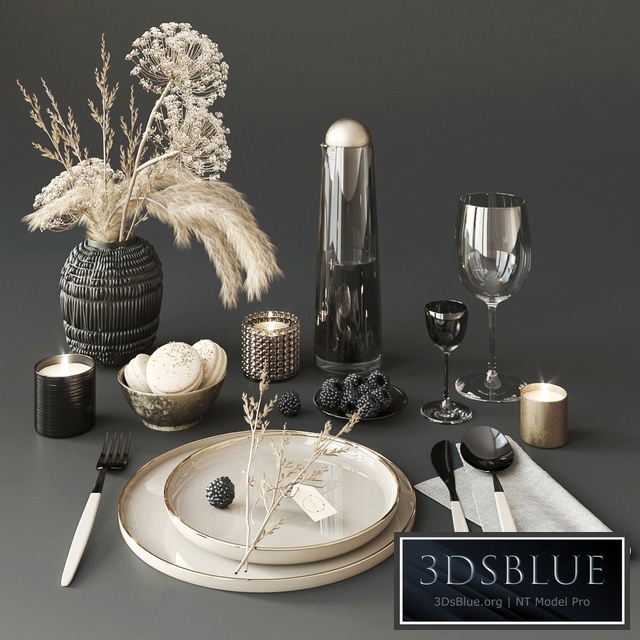 Tableware with heracleum
