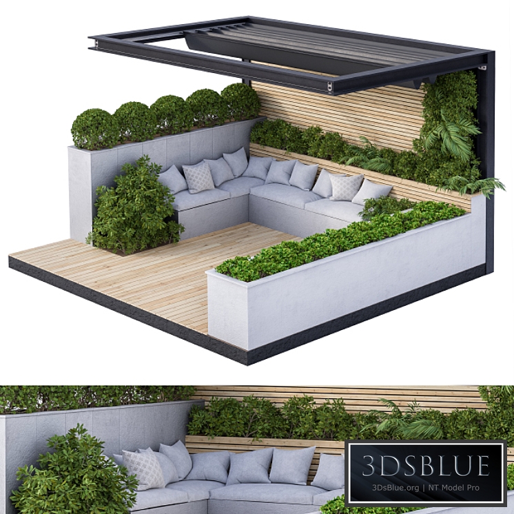 Roof Garden and Landscape Furniture with Pergola 02