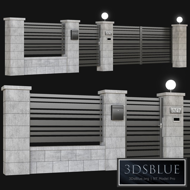 Fence with gate and intercom