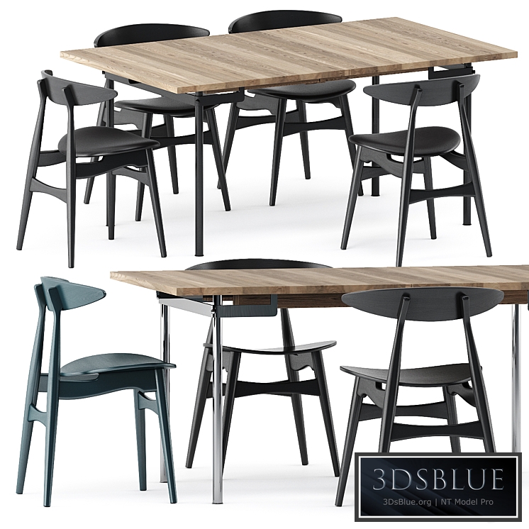 CH322 DINING TABLE and CH33P CH33T CHAIR by Carl Hansen & Son