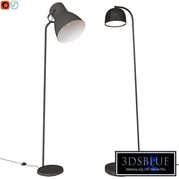 A set of floor lamps. IKEA HEKTAR Grant Floor Lamp EU Black