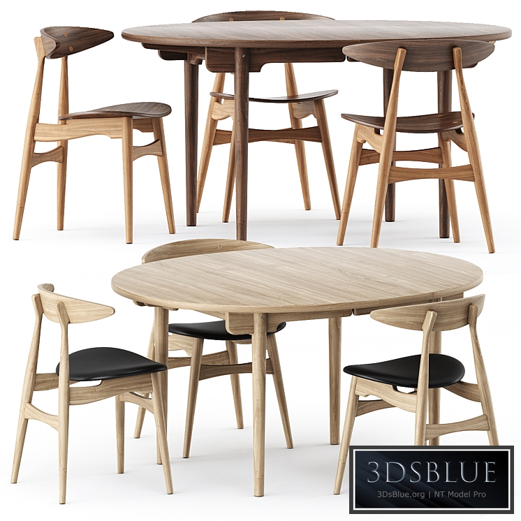 CH337 TABLE and CH33P CH33T CHAIR by Carl Hansen & Son