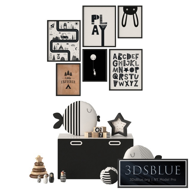 Black and white decor in the nursery Ikea Stuva