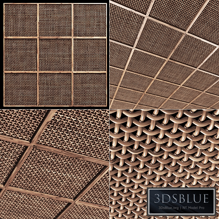 Ceiling crooked thick branch rattan n1 / Ceiling of curved thick rattan branches