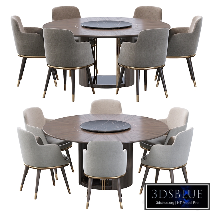 Sendai Round Dining Table and Misool Dining Chair