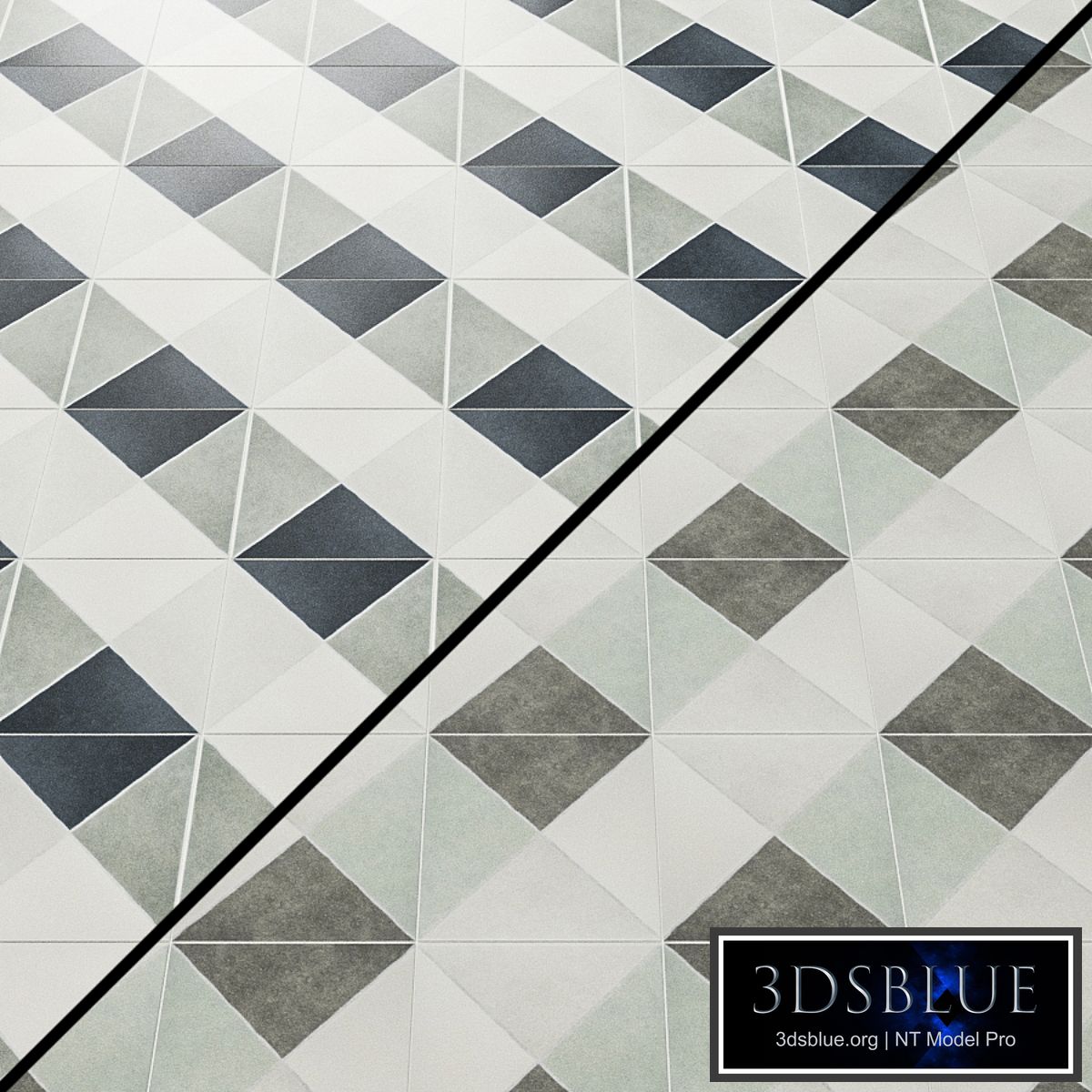 Auteur Diamond Sage Matte 9x9 Porcelain Tile: Pattern 1