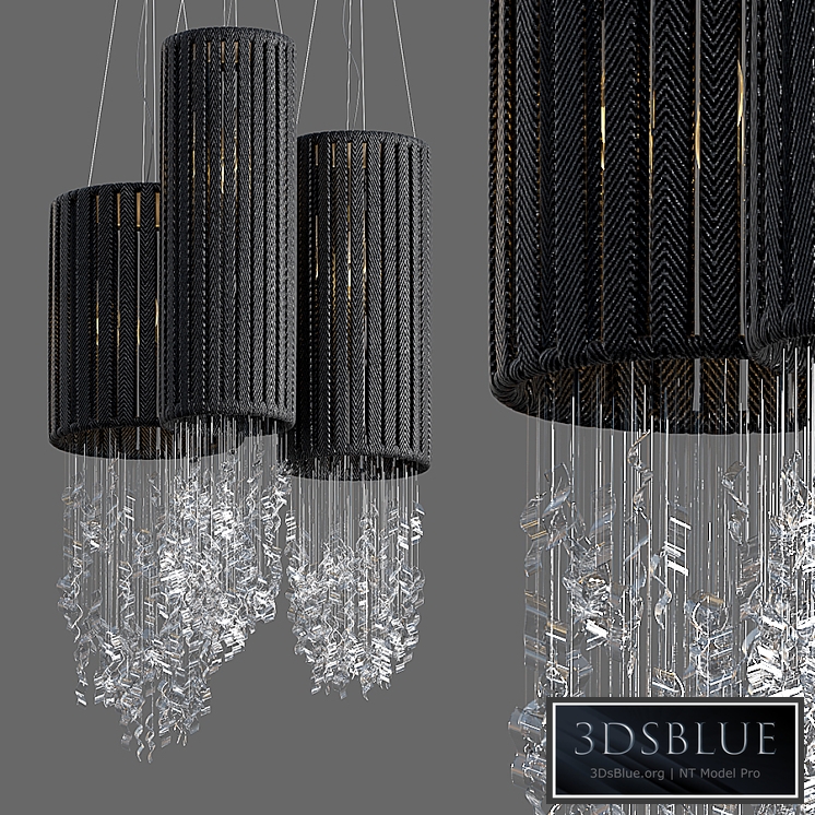 Cloth & glass chandelier