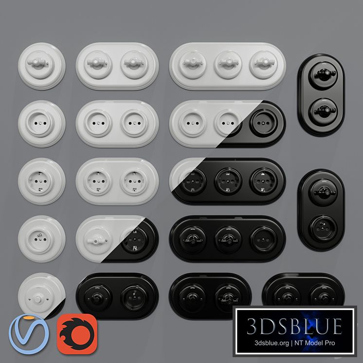 Garby Colonial porcelain sockets and switches by Fontini