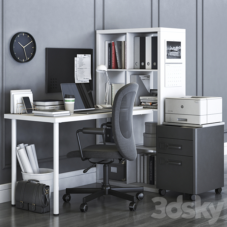 IKEA KALLAX office workplace with FLINTAN chair