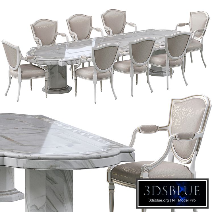 Classic dining chair and marble table