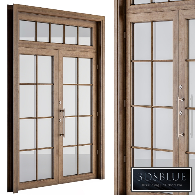 Wooden Vintage Glass Door