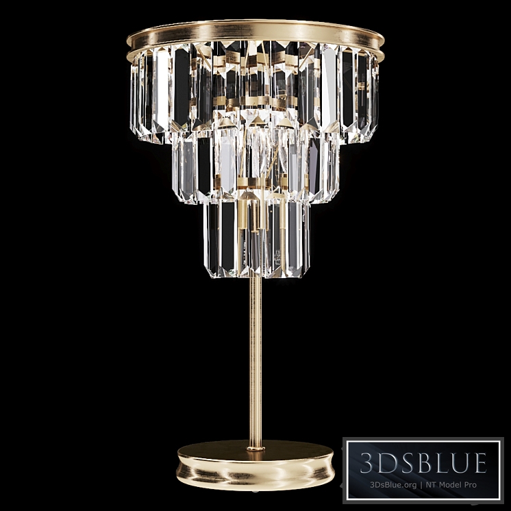 Restoration Hardware ALAINE CRYSTAL CLEAR GLASS TABLE LAMP Brass