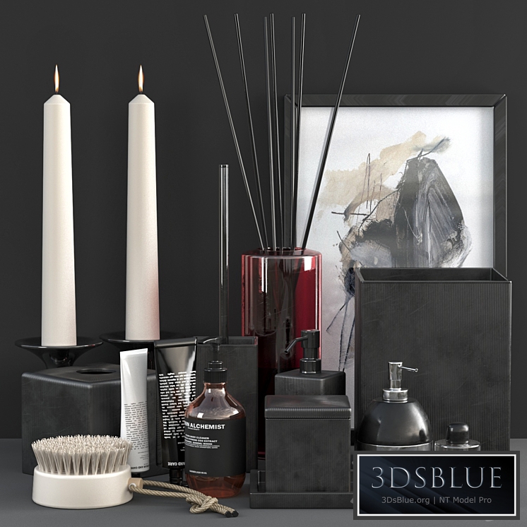 Parello Pleated Black Bath accessories