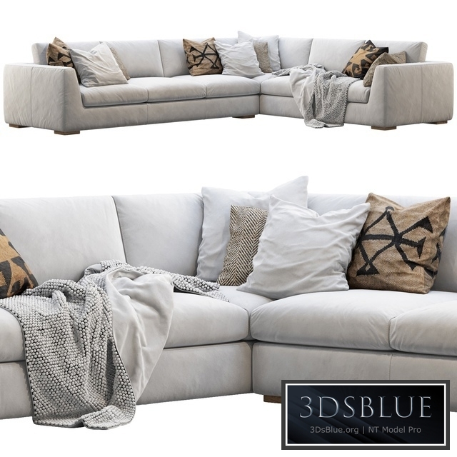 RH Modena Taper Arm L-Sectional sofa