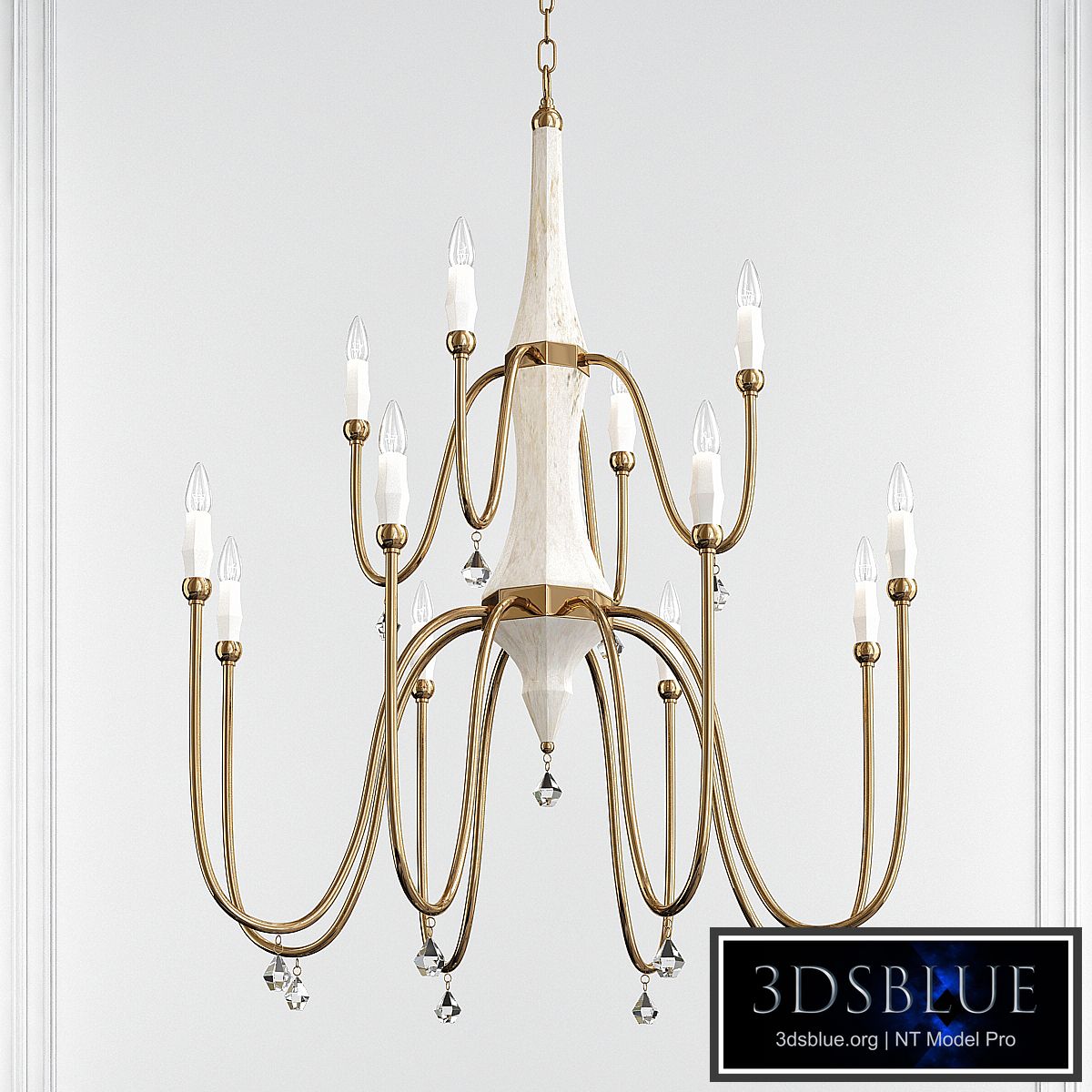Claymore Claystone Gold Leaf 12 Light Chandelier by Maxim Lighting