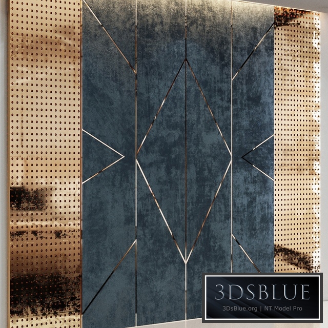 Blue velvet wall panel