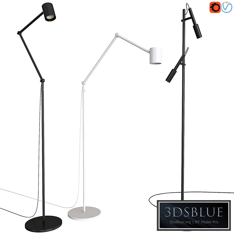 A set of floor lamps. IKEA NYMÅNE. PANZERI TUBINO