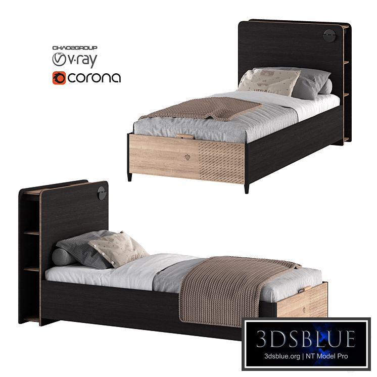 Single bed Cilek - Black