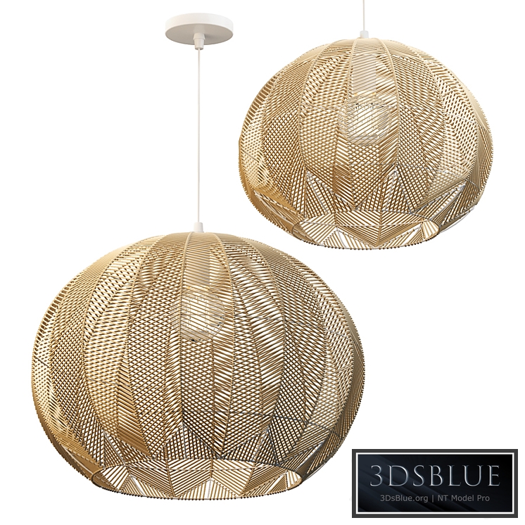 NATURAL ROUND RATTAN PENDANT