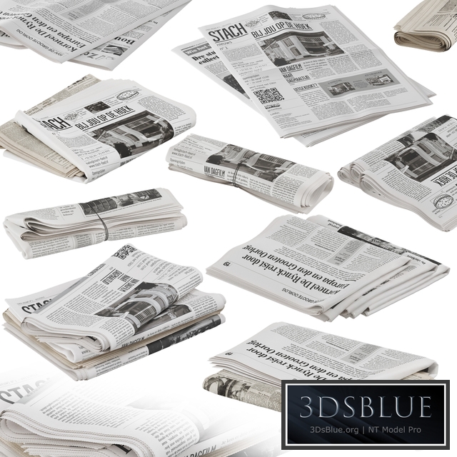 folded newspapers stack collection