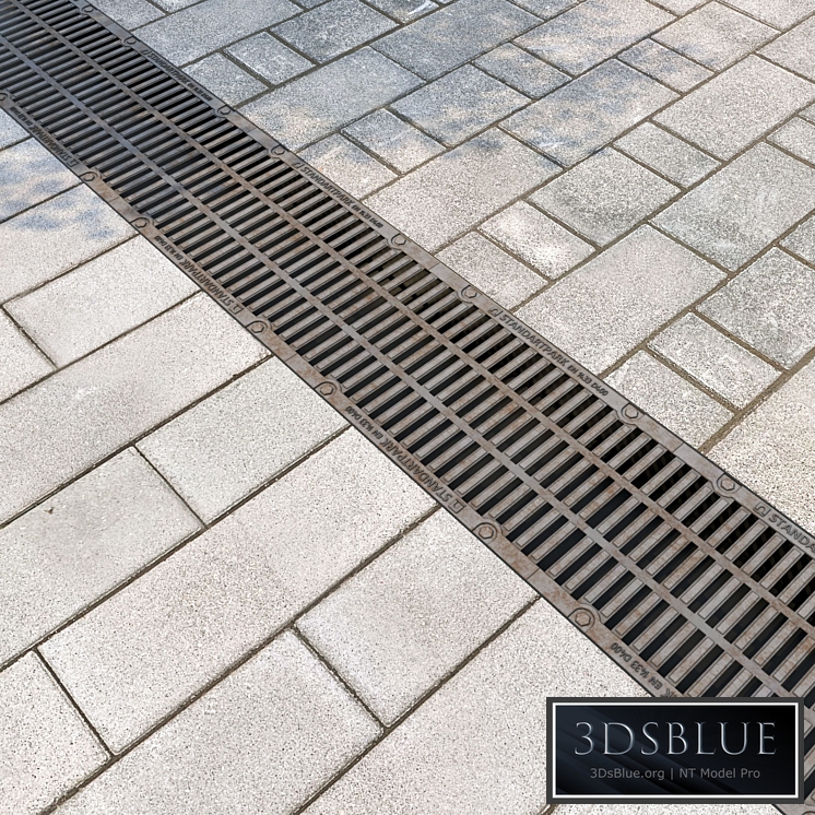 Standartpark rain grate and 2 types of paving stones