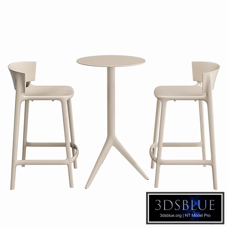 VONDOM MARI-SOL TABLE AND AFRICA BAR STOOL