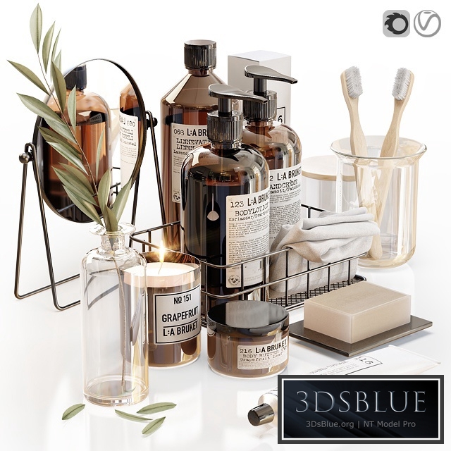 LA Bruket decor set for bathroom black